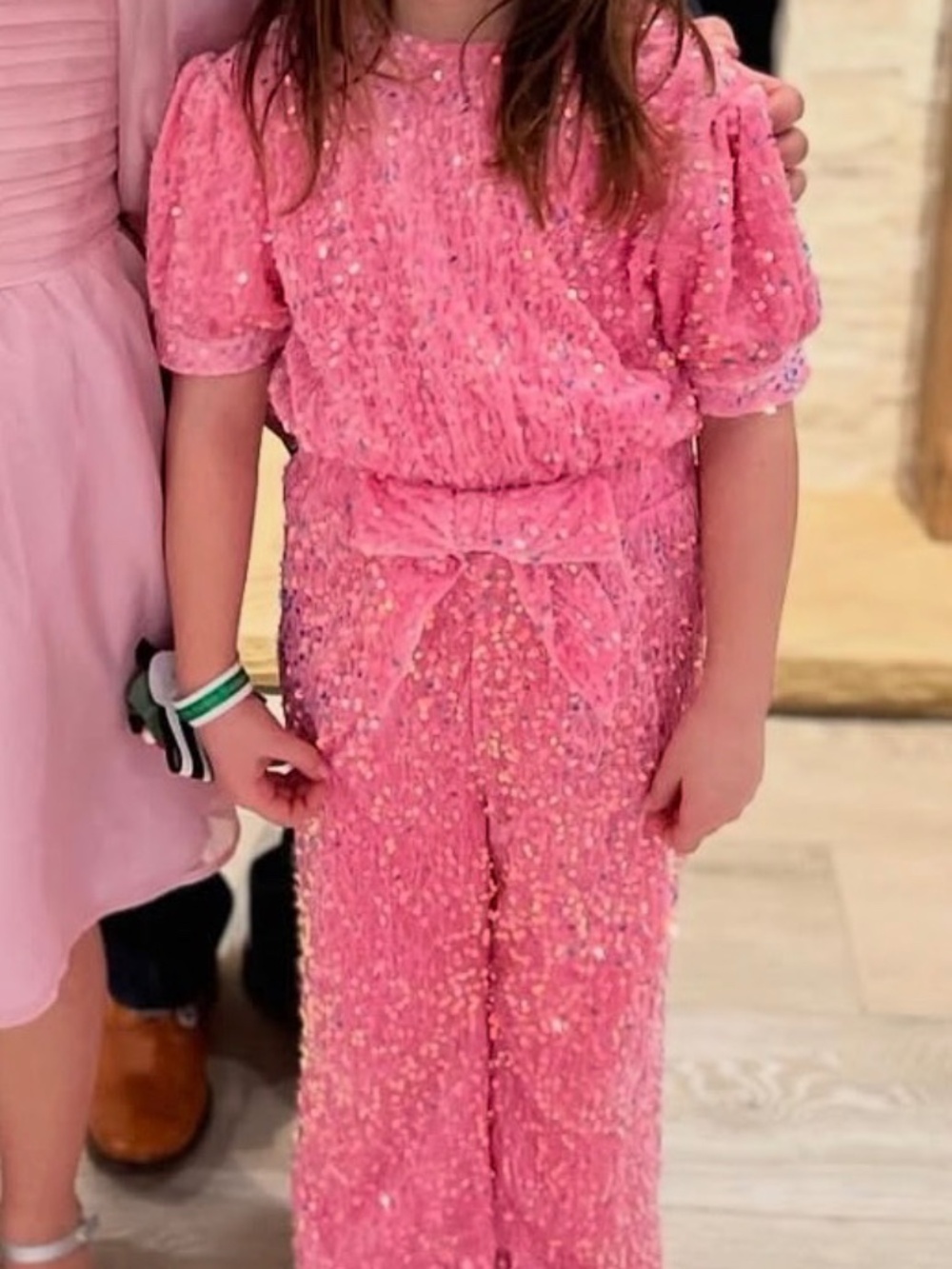 Pink Sequin Jumpsuit Romper